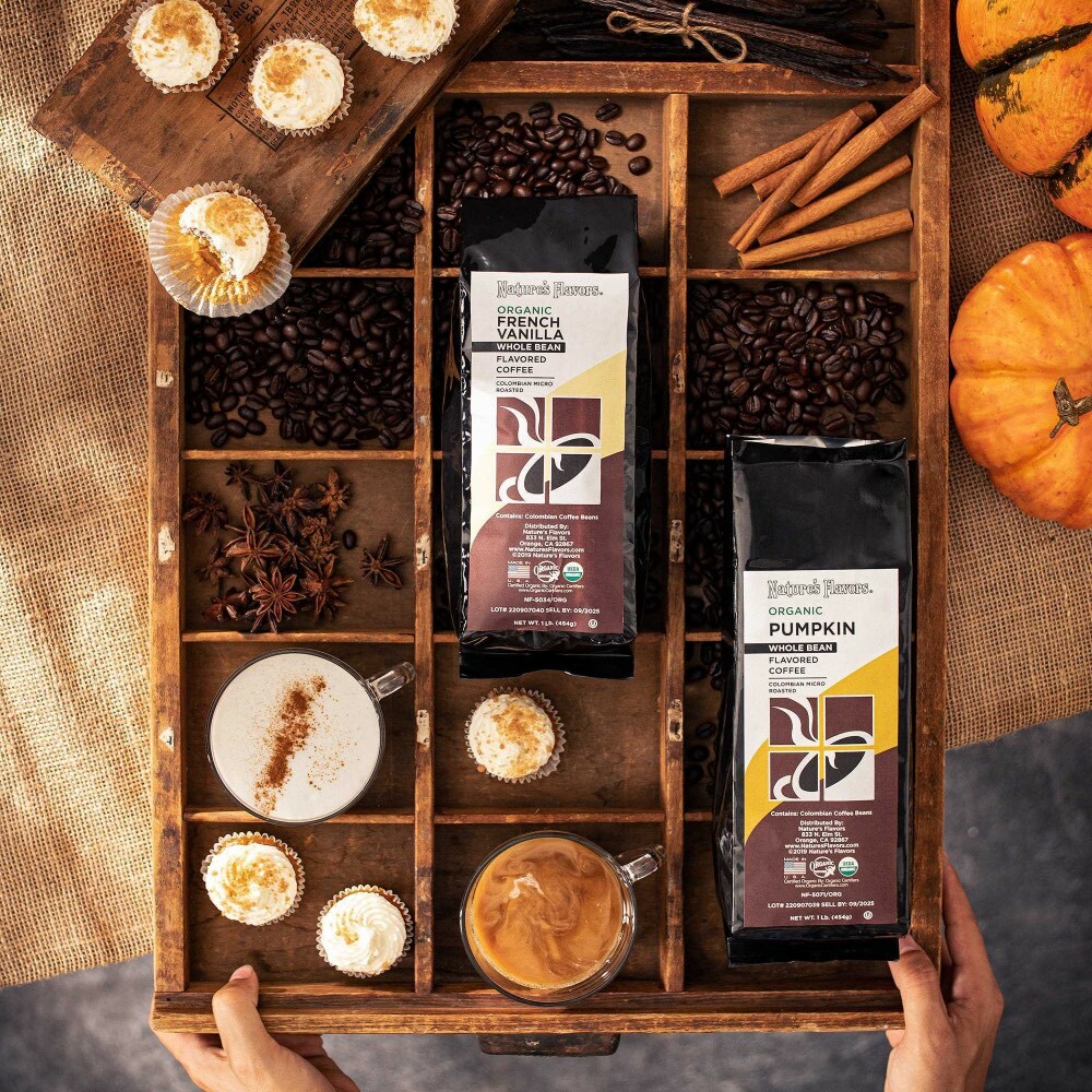 Organic French Vanilla Flavored Coffee Beans Nature's Flavors